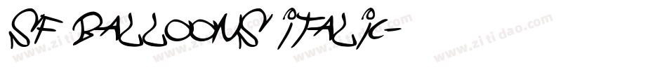sf balloons italic字体转换